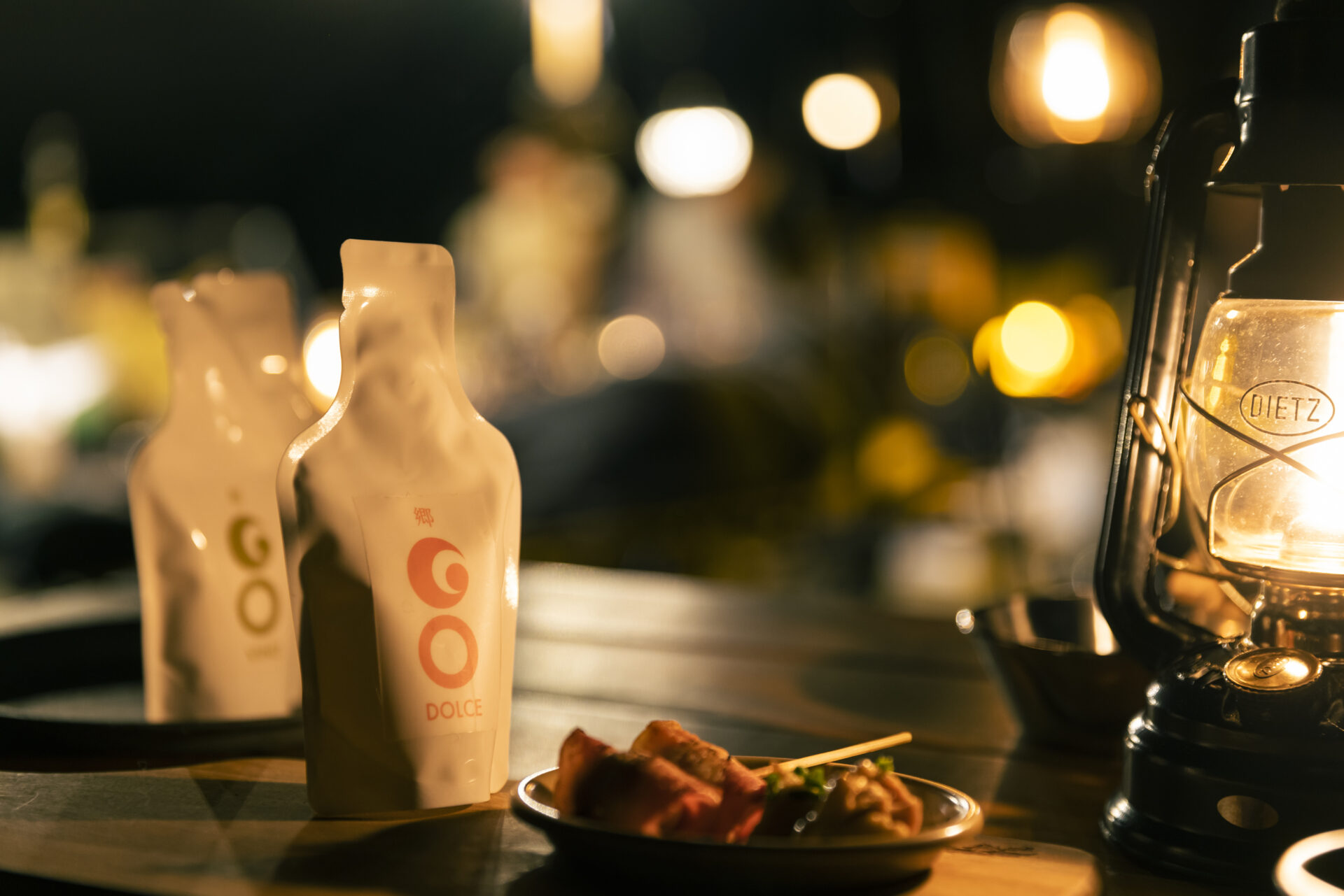 Sake no acampamento 'GO POCKET' Tsunan Brewery.