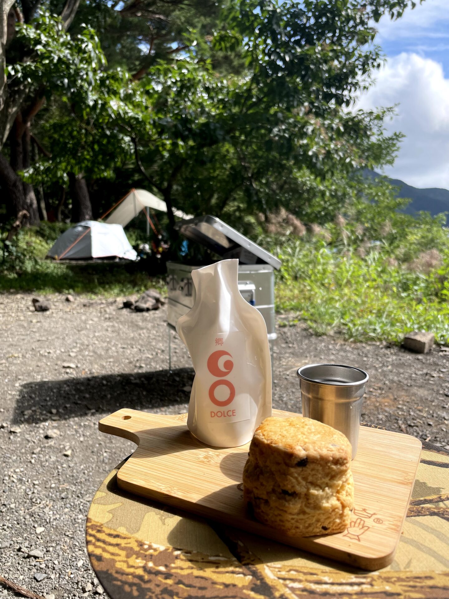 Sake en el campamento 'GO POCKET' Tsunan Brewery.