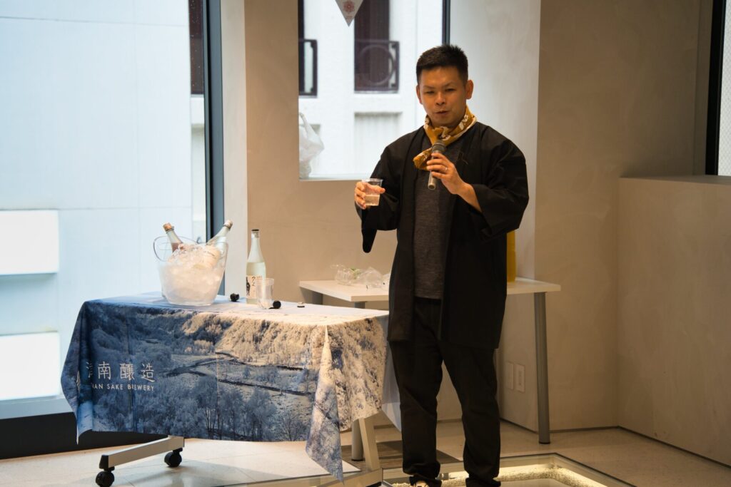 The toast was led by special guest DJ Kamoshitaro, known for his work in “revitalizing local regions through fermentation.”